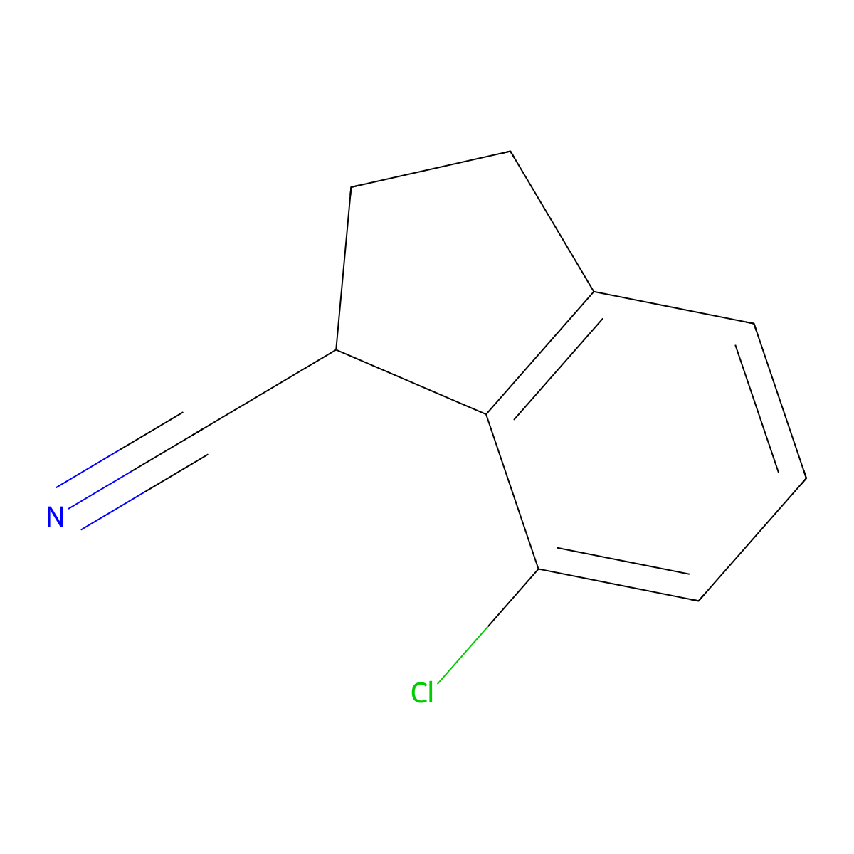 7-chloro-2,3-dihydro-1H-indene-1-carbonitrile molecular structure, CAS 1429233-89-5