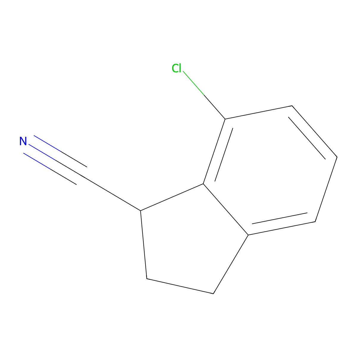 7-chloro-2,3-dihydro-1H-indene-1-carbonitrile molecular structure, CAS 1429233-89-5