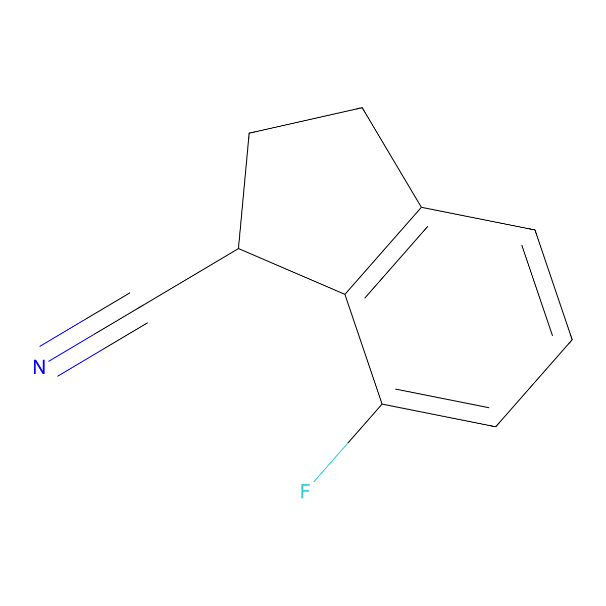 7-fluoro-2,3-dihydro-1H-indene-1-carbonitrile molecular structure, CAS 1429238-87-8