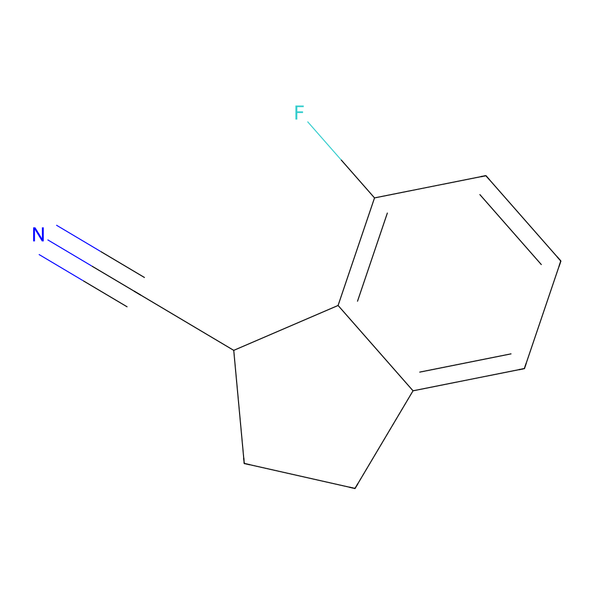 7-fluoro-2,3-dihydro-1H-indene-1-carbonitrile molecular structure, CAS 1429238-87-8