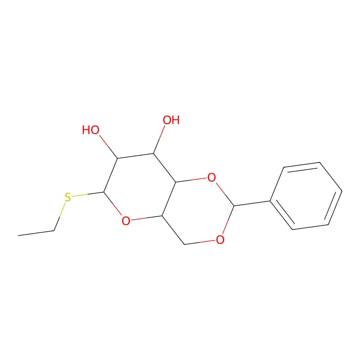 Ethyl 4,6-O-benzylidene-D-thiomannopyranoside molecular structure, CAS 142924-31-0