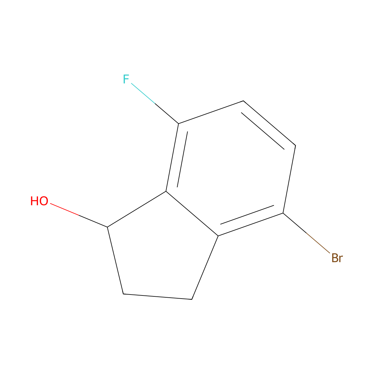 4-bromo-7-fluoro-2,3-dihydro-1H-inden-1-ol molecular structure, CAS 1429245-85-1