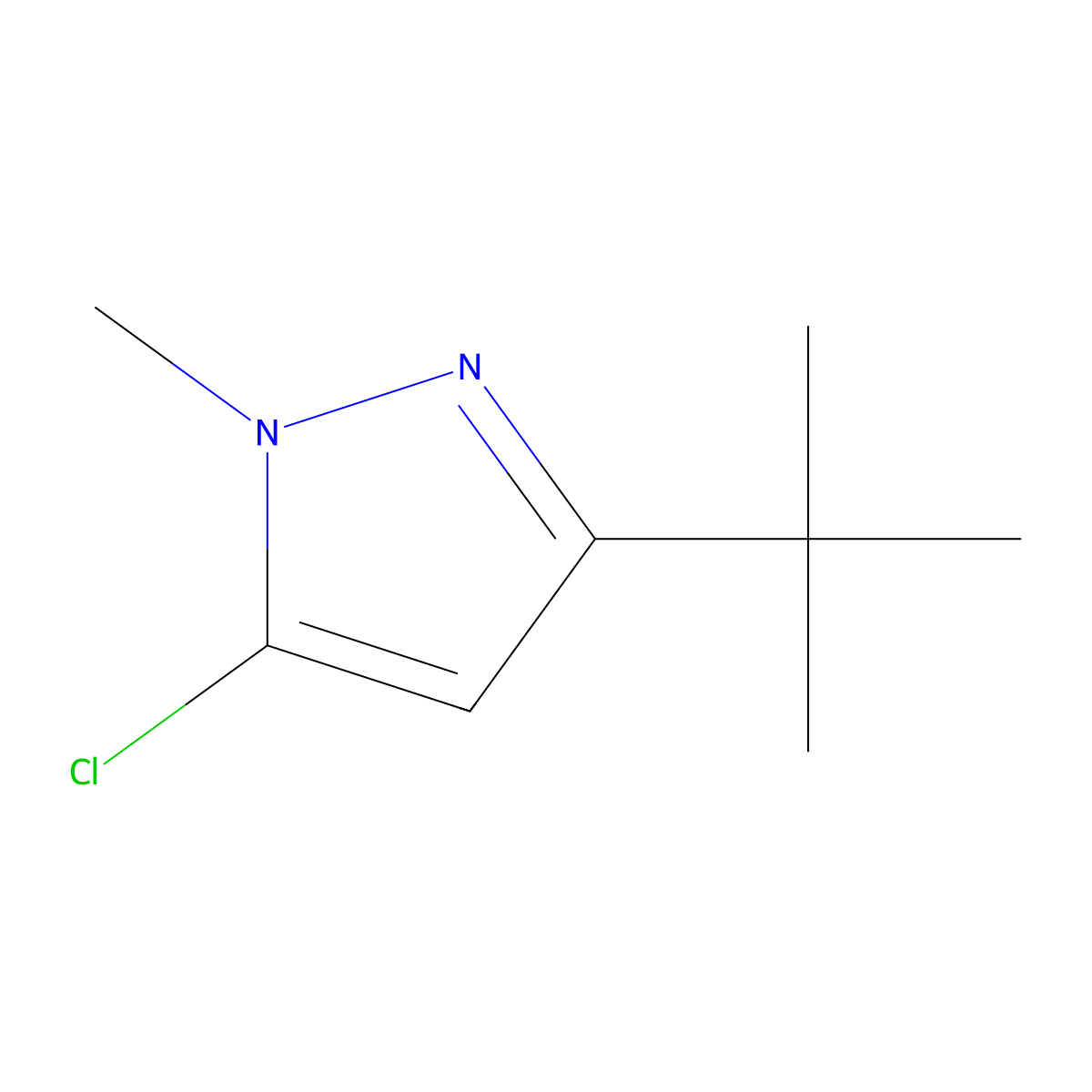 3-tert-butyl-5-chloro-1-methyl-1H-pyrazole molecular structure, CAS 1429249-89-7
