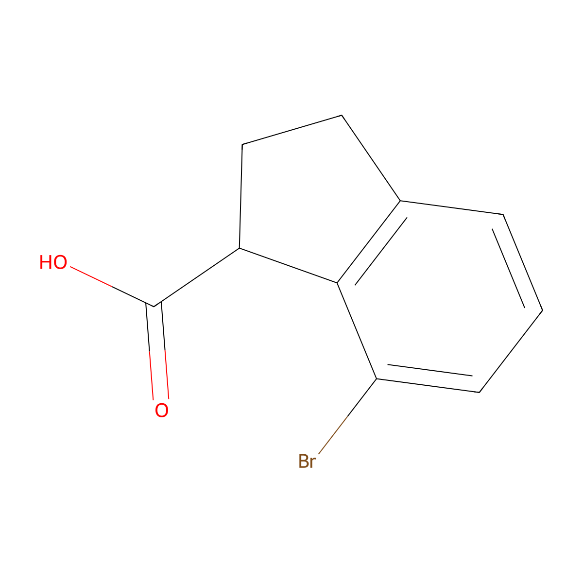 7-Bromo-2,3-dihydro-1H-indene-1-carboxylic acid molecular structure, CAS 1429250-63-4