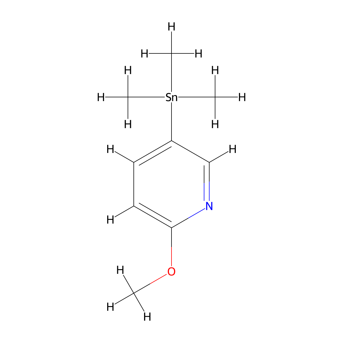 2-Methoxy-5-(trimethylstannyl)pyridine molecular structure, CAS 142929-24-6