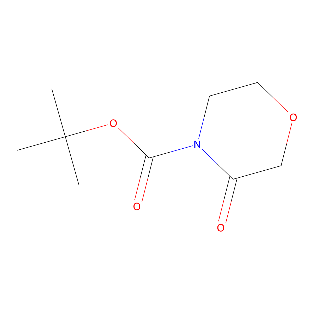Tert-butyl 3-oxomorpholine-4-carboxylate molecular structure, CAS 142929-48-4