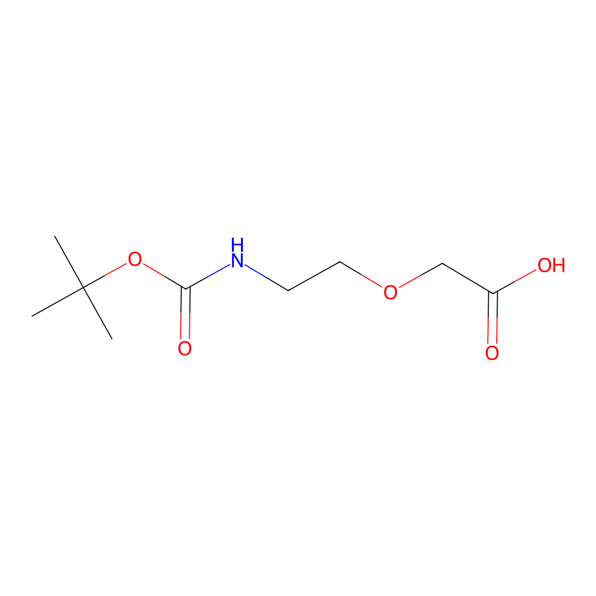 2-(2-((Tert-butoxycarbonyl)amino)ethoxy)acetic acid molecular structure, CAS 142929-49-5