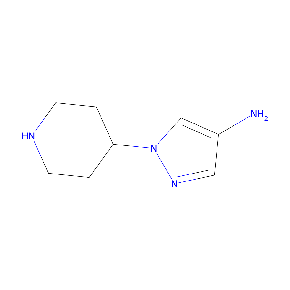 1-(Piperidin-4-yl)-1h-pyrazol-4-amine molecular structure, CAS 1429297-48-2