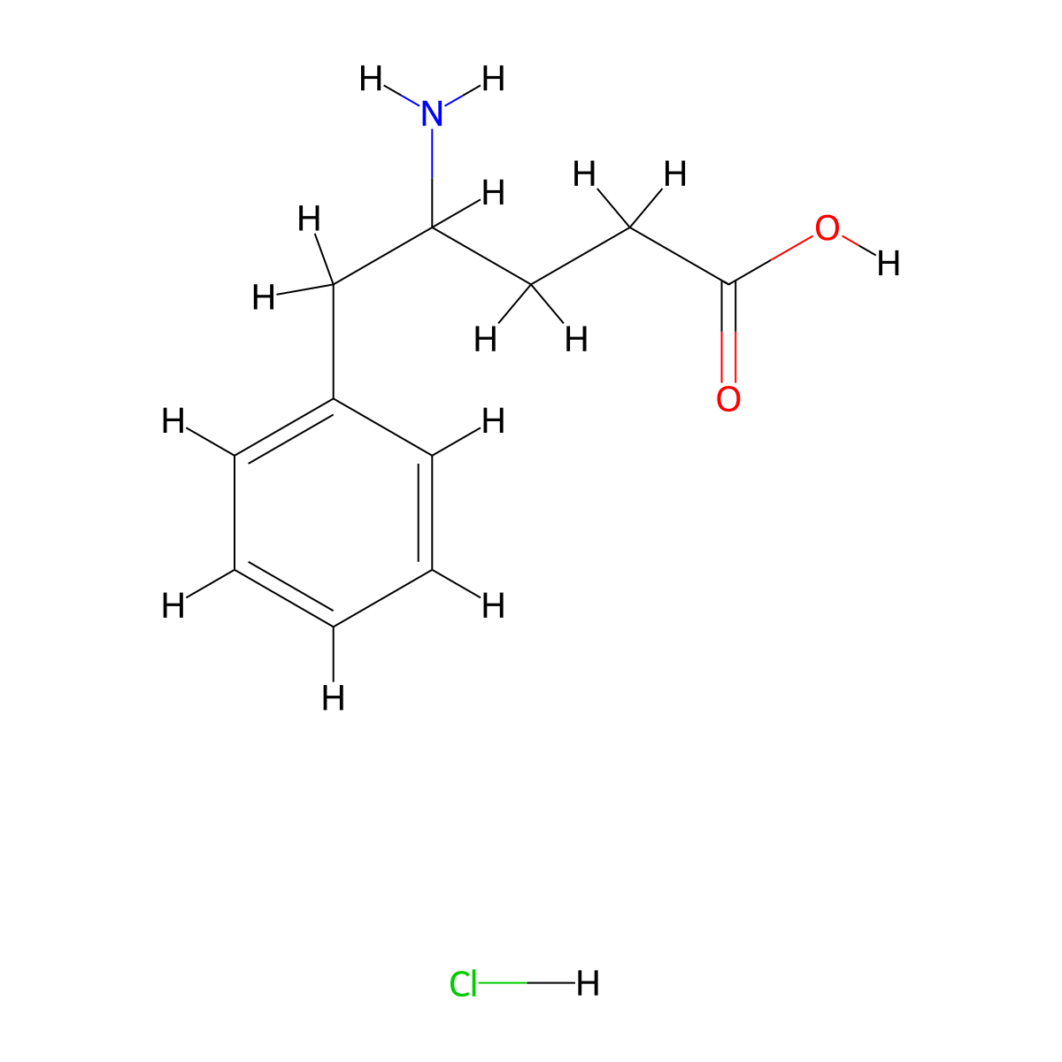 4-Amino-5-phenylpentanoic acid hydrochloride molecular structure, CAS 14293-05-1
