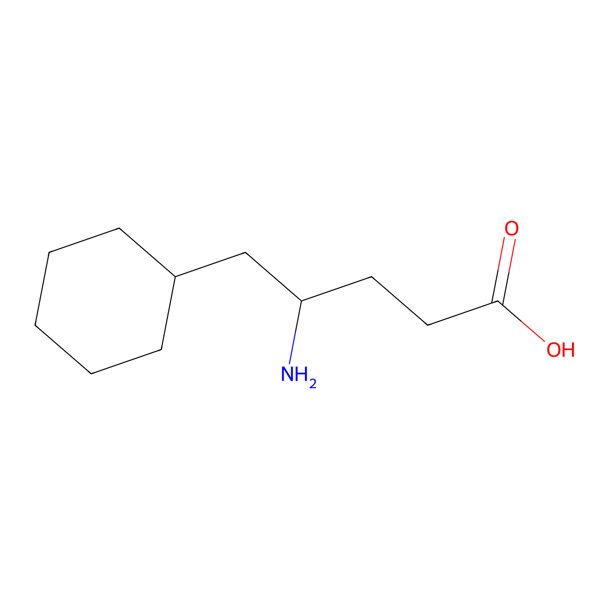 4-Amino-5-cyclohexylpentanoic acid molecular structure, CAS 14293-07-3