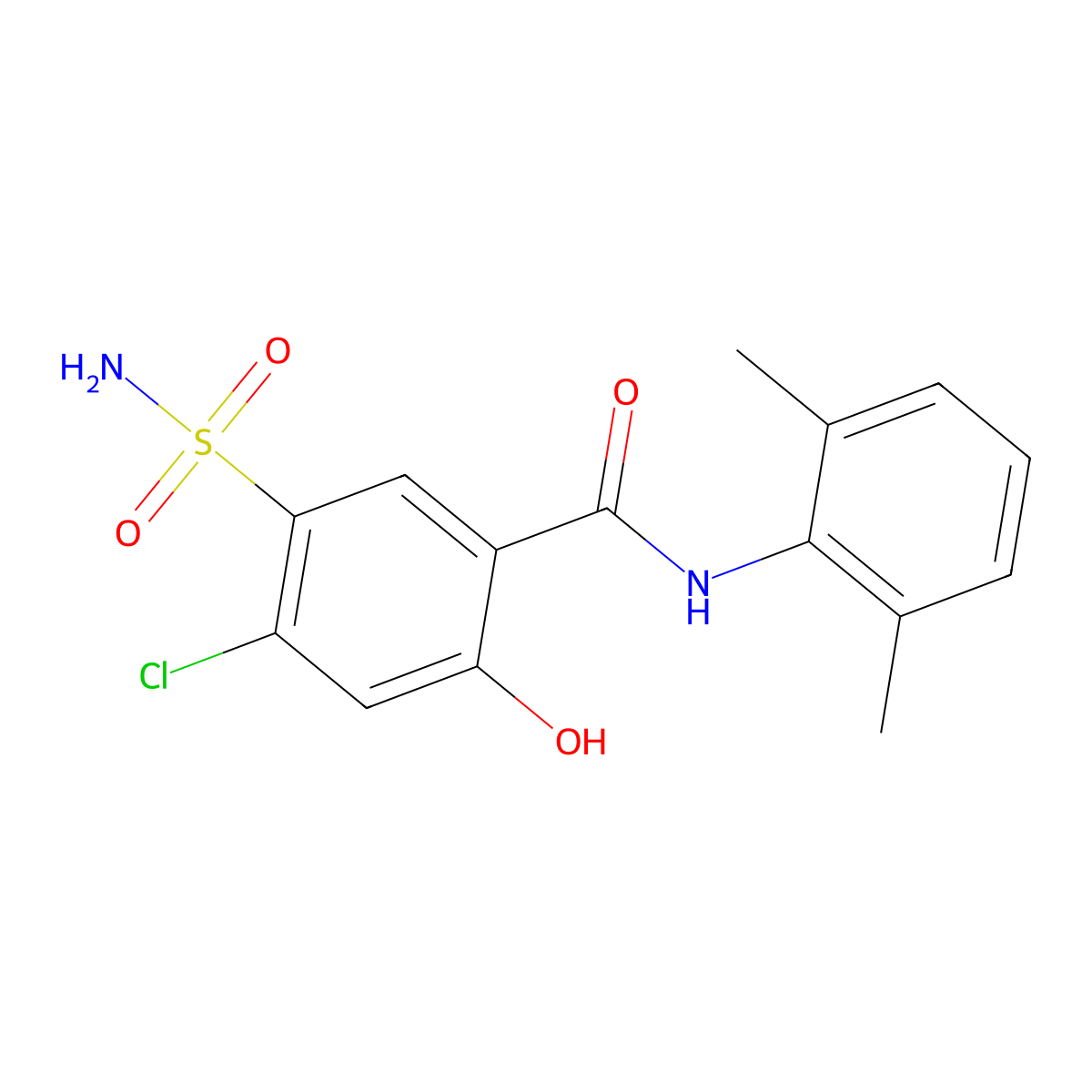 Xipamide molecular structure, CAS 14293-44-8