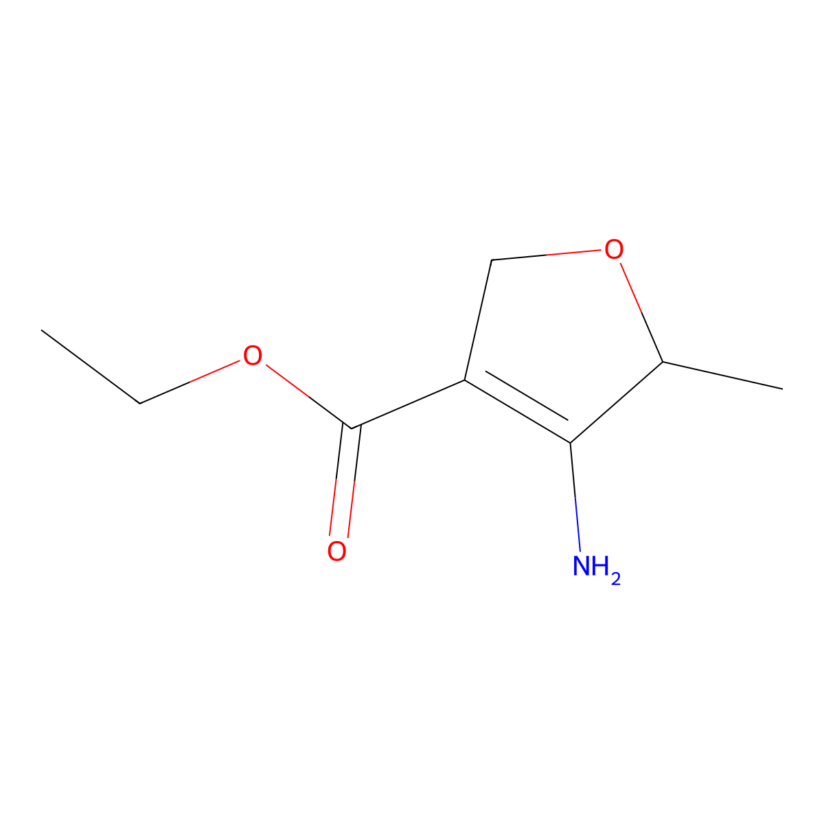 Ethyl 4-amino-5-methyl-2,5-dihydrofuran-3-carboxylate molecular structure, CAS 1429309-22-7