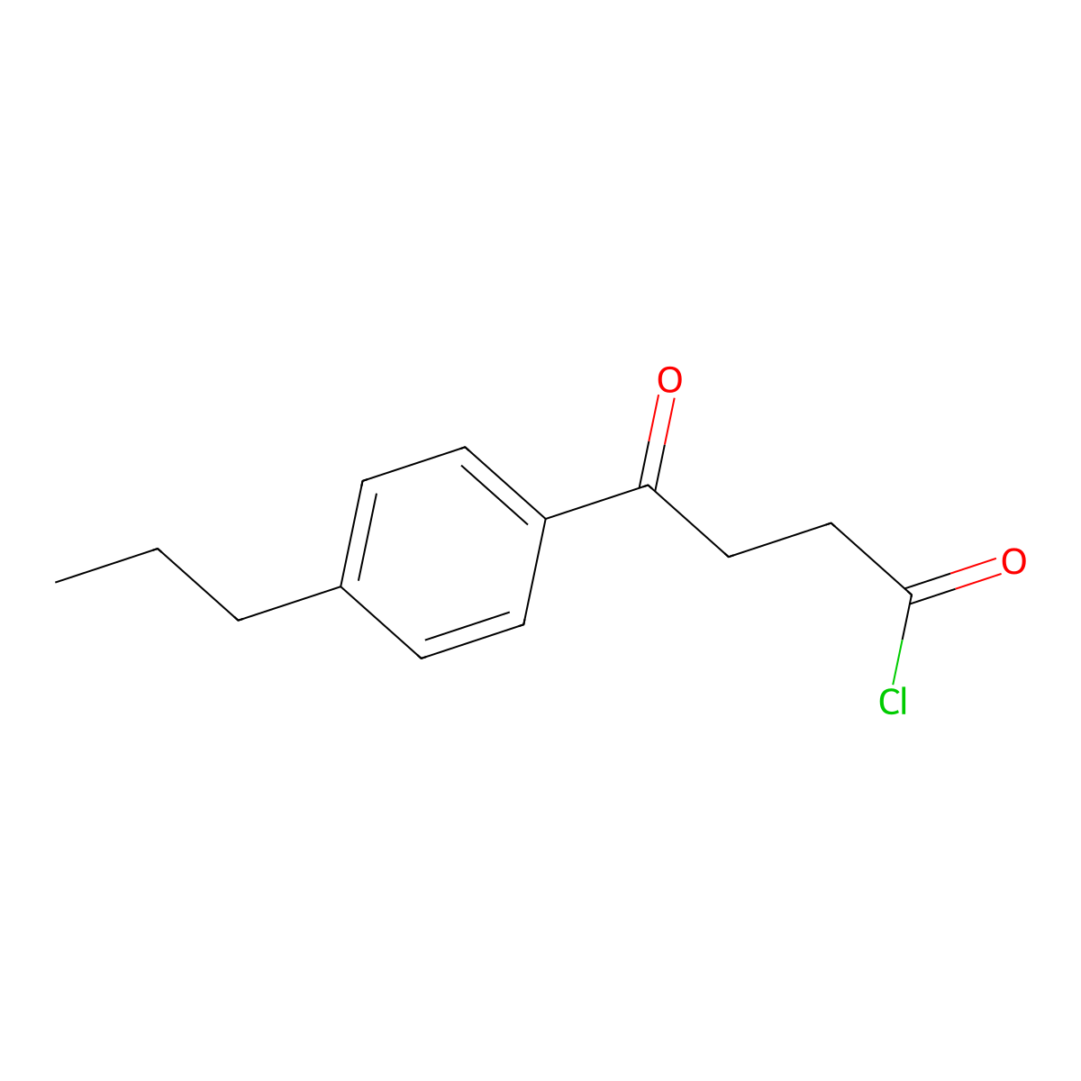4-Oxo-4-(4-propylphenyl)butanoyl chloride molecular structure, CAS 1429309-23-8