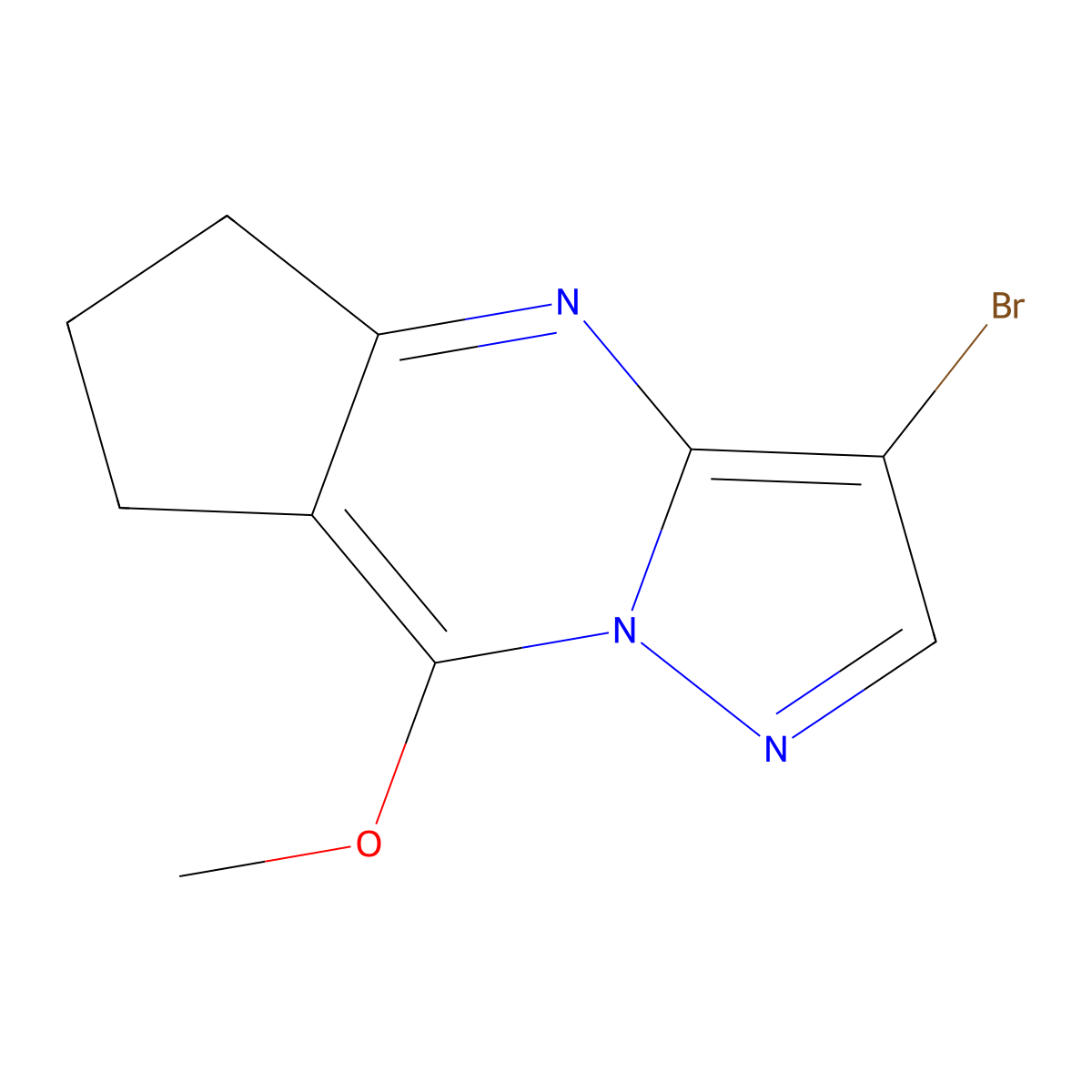 3-Bromo-8-methoxy-6,7-dihydro-5H-cyclopenta[d]pyrazolo[1,5-a]pyrimidine molecular structure, CAS 1429309-28-3