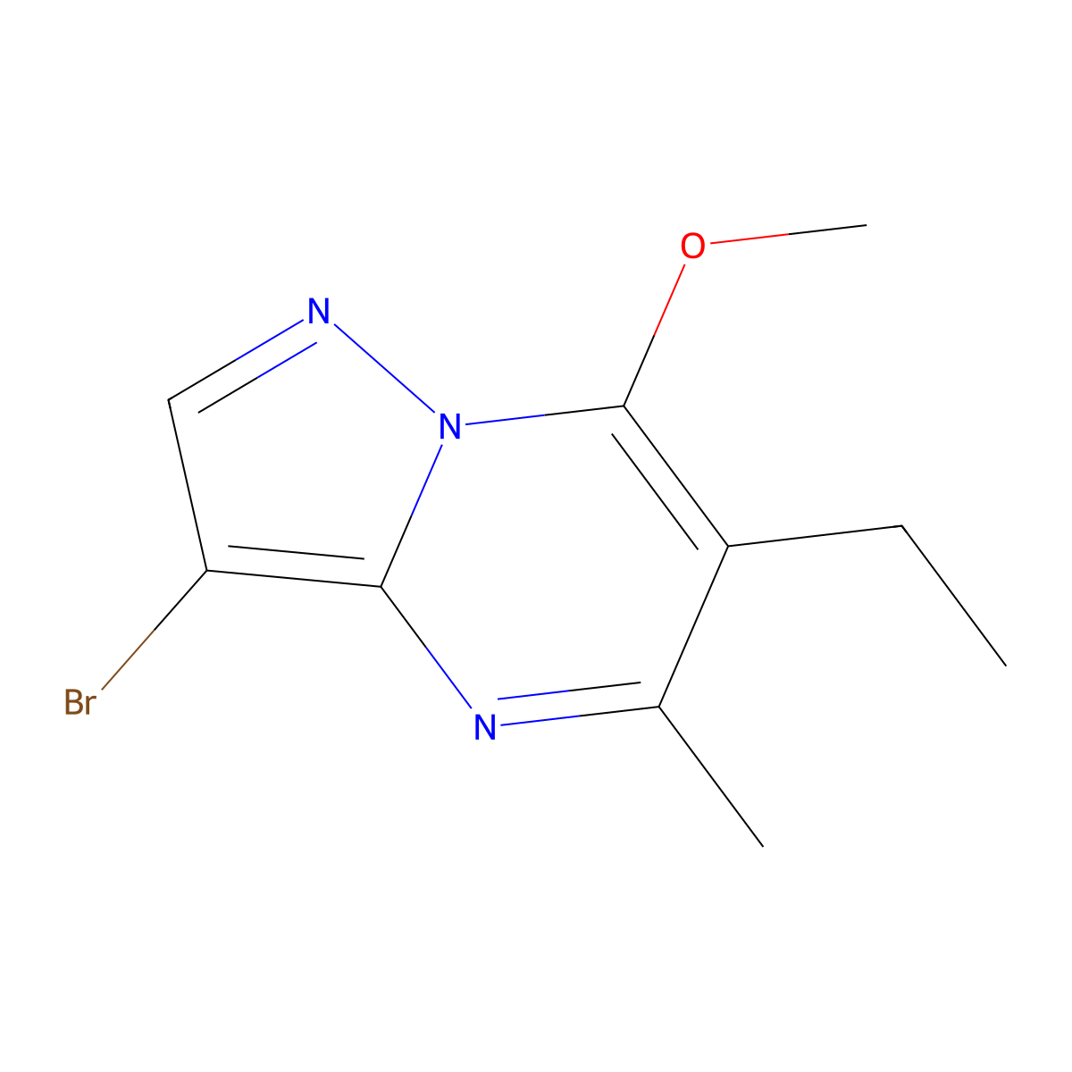 3-Bromo-6-ethyl-7-methoxy-5-methylpyrazolo[1,5-a]pyrimidine molecular structure, CAS 1429309-29-4