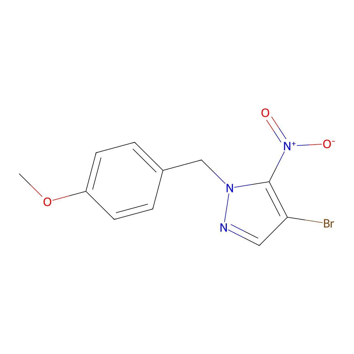 4-Bromo-1-(4-methoxybenzyl)-5-nitro-1H-pyrazole molecular structure, CAS 1429309-34-1