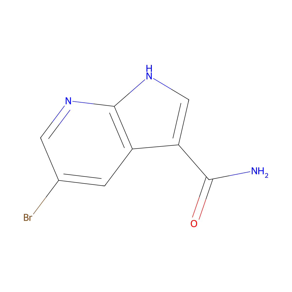 5-Bromo-1H-pyrrolo[2,3-b]pyridine-3-carboxamide molecular structure, CAS 1429309-37-4