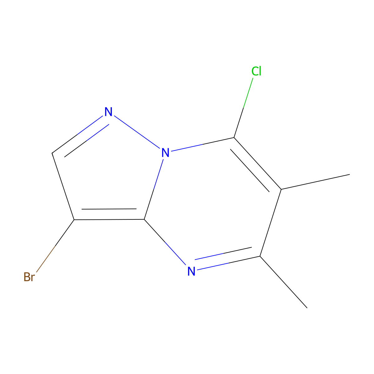 3-Bromo-7-chloro-5,6-dimethylpyrazolo[1,5-a]pyrimidine molecular structure, CAS 1429309-40-9