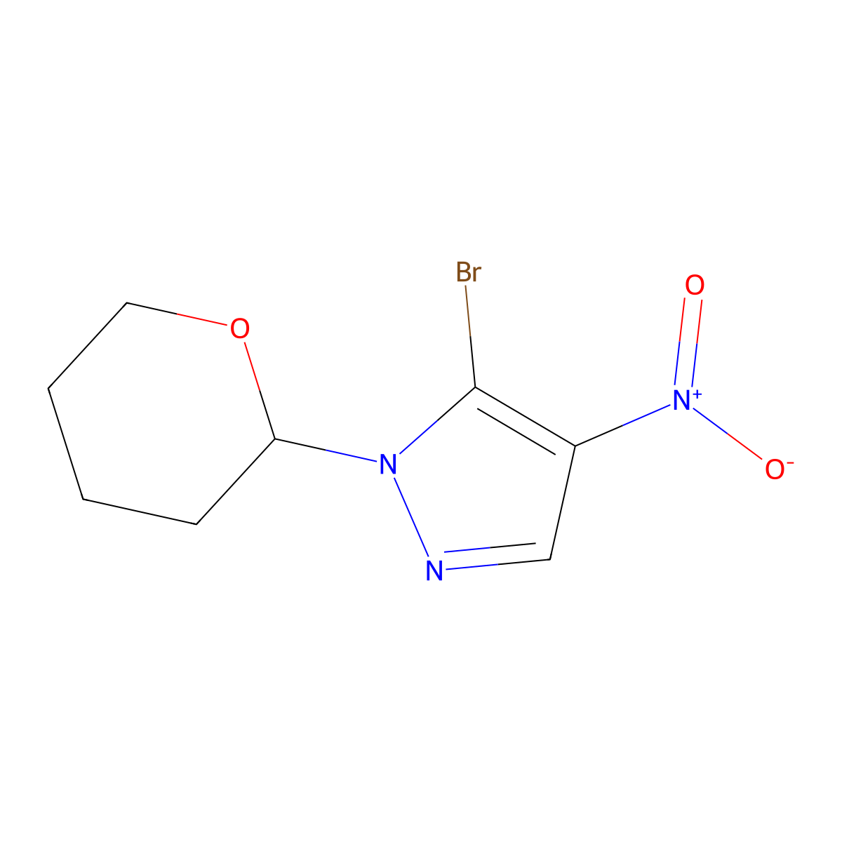 5-Bromo-4-nitro-1-(tetrahydro-2H-pyran-2-yl)-1H-pyrazole molecular structure, CAS 1429309-54-5