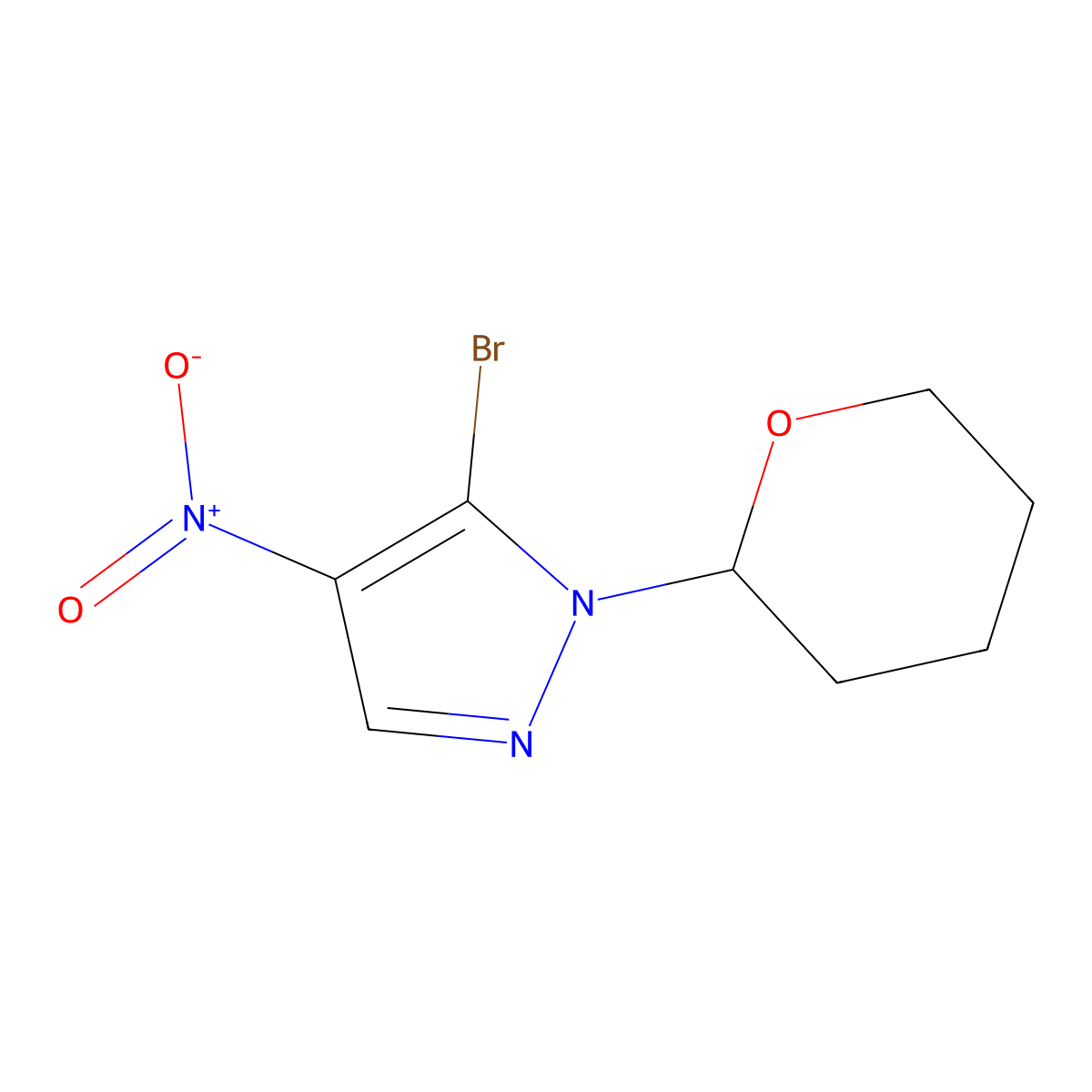 5-Bromo-4-nitro-1-(tetrahydro-2H-pyran-2-yl)-1H-pyrazole molecular structure, CAS 1429309-54-5