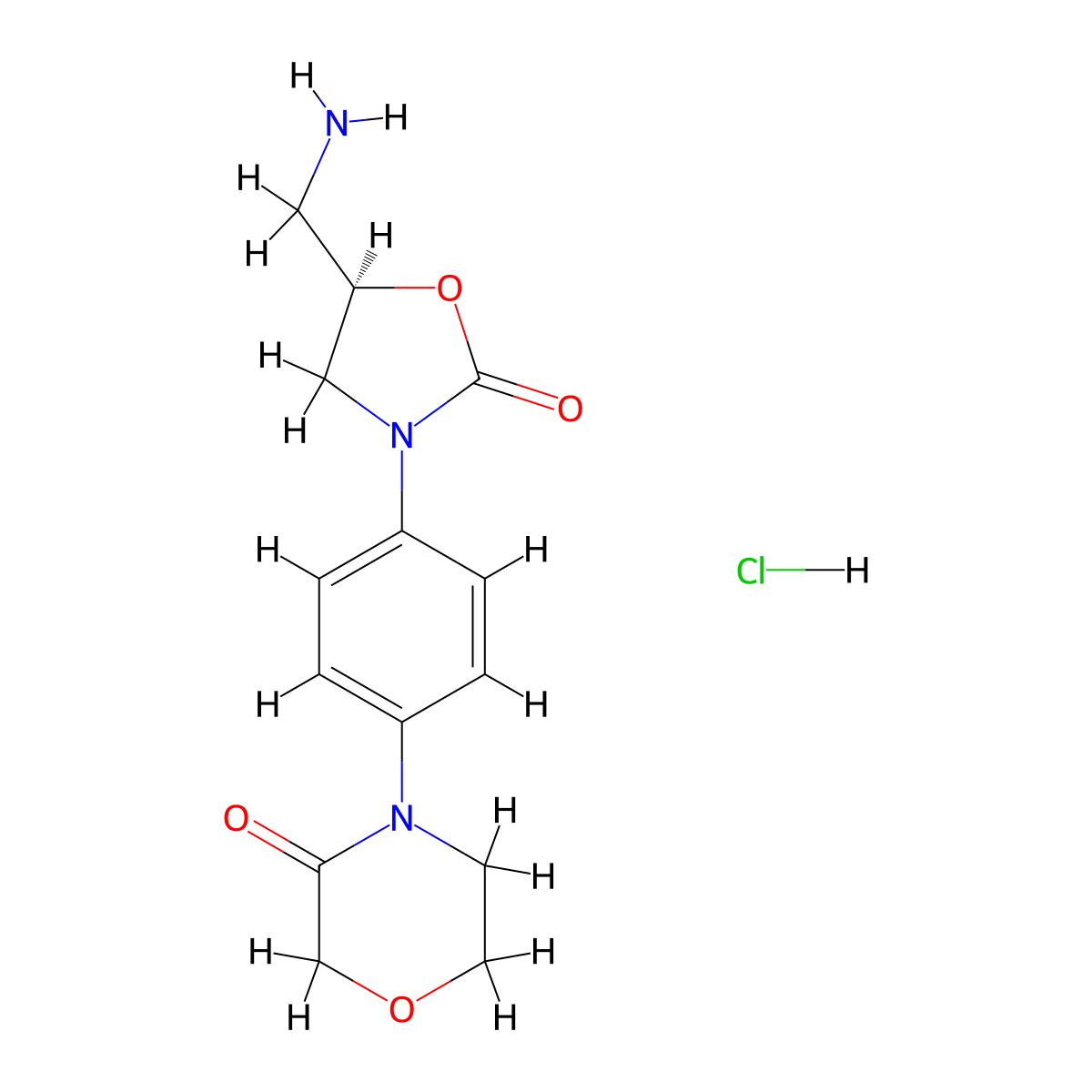 (R)-4-(4-(5-(aMinoMethyl)-2-oxooxazolidin-3-yl)phenyl)Morpholin-3-one (Hydrochloride) molecular structure, CAS 1429311-47-6