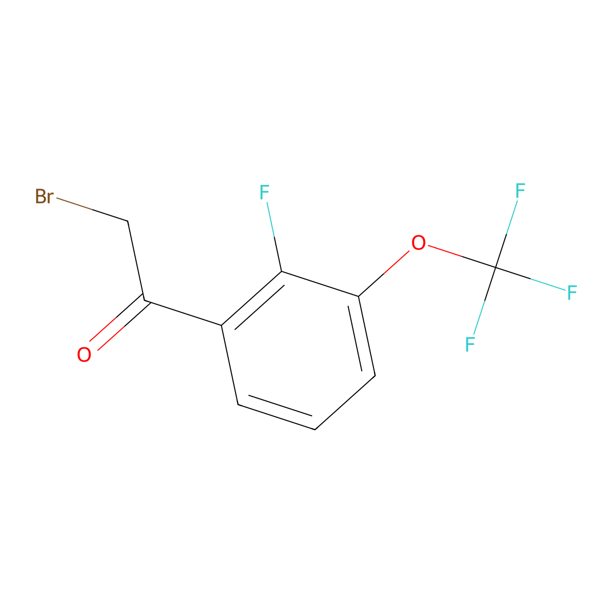2-Fluoro-3-(trifluoromethoxy)phenacyl bromide molecular structure, CAS 1429321-83-4