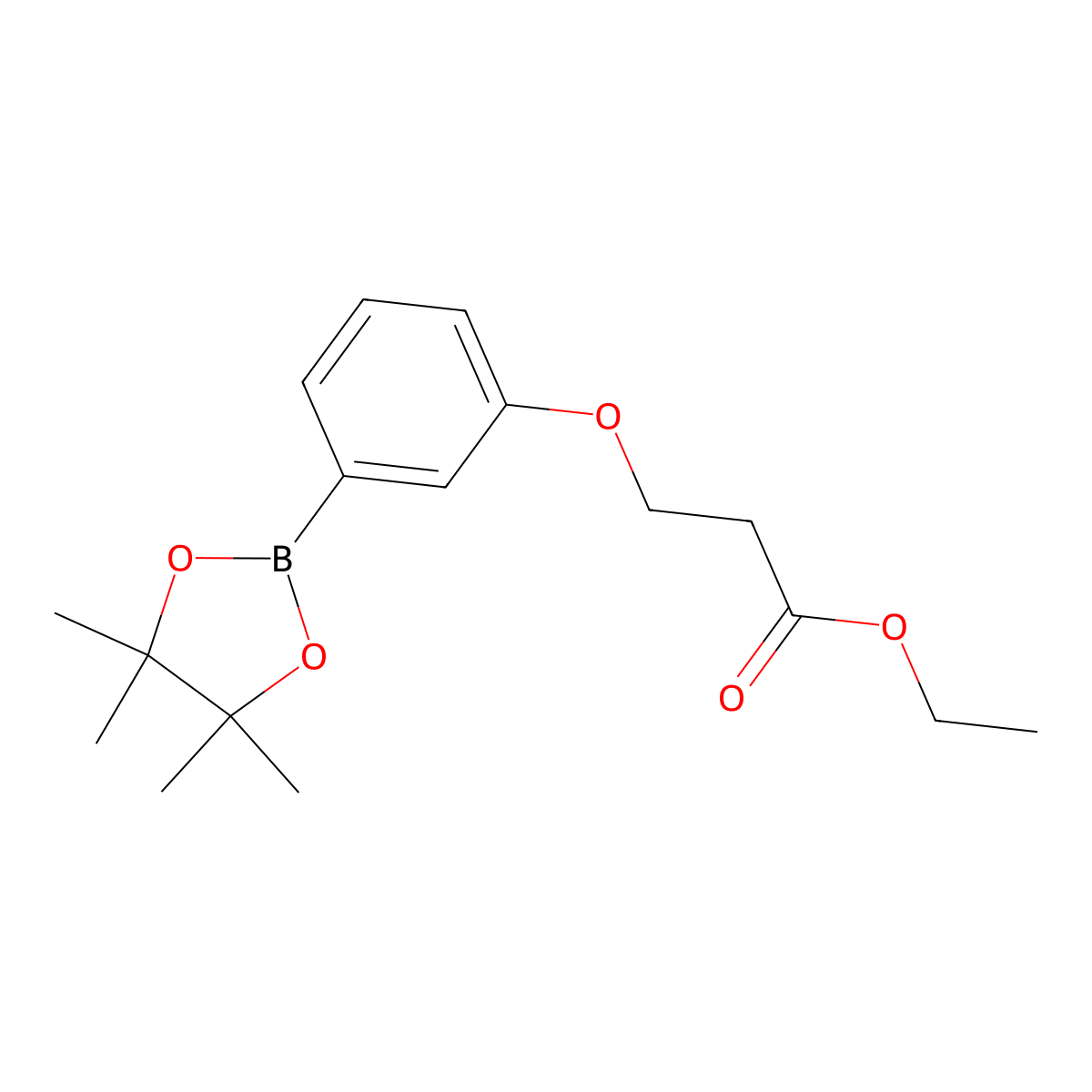 3-[3-(4,4,5,5-Tetramethyl-[1,3,2]dioxaborolan-2-yl)-phenoxy]-propionic acid ethyl ester molecular structure, CAS 1429323-80-7