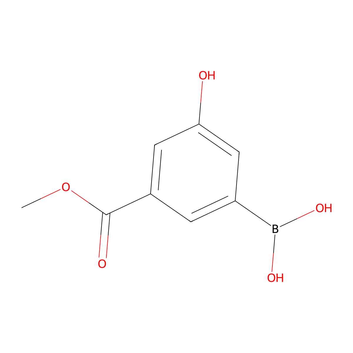 (3-Hydroxy-5-(methoxycarbonyl)phenyl)boronic acid molecular structure, CAS 1429324-74-2