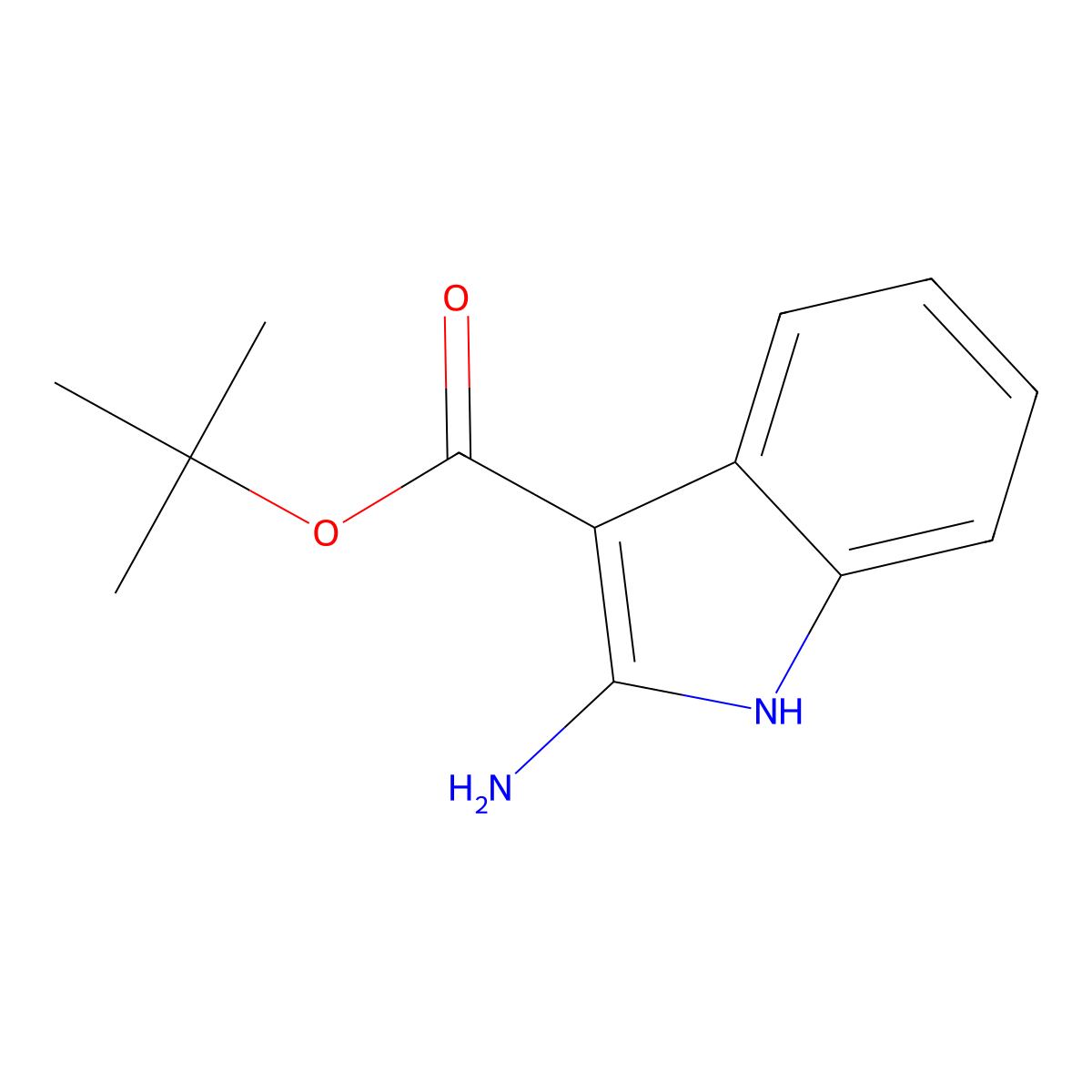 Tert-butyl 2-amino-1H-indole-3-carboxylate molecular structure, CAS 1429329-46-3