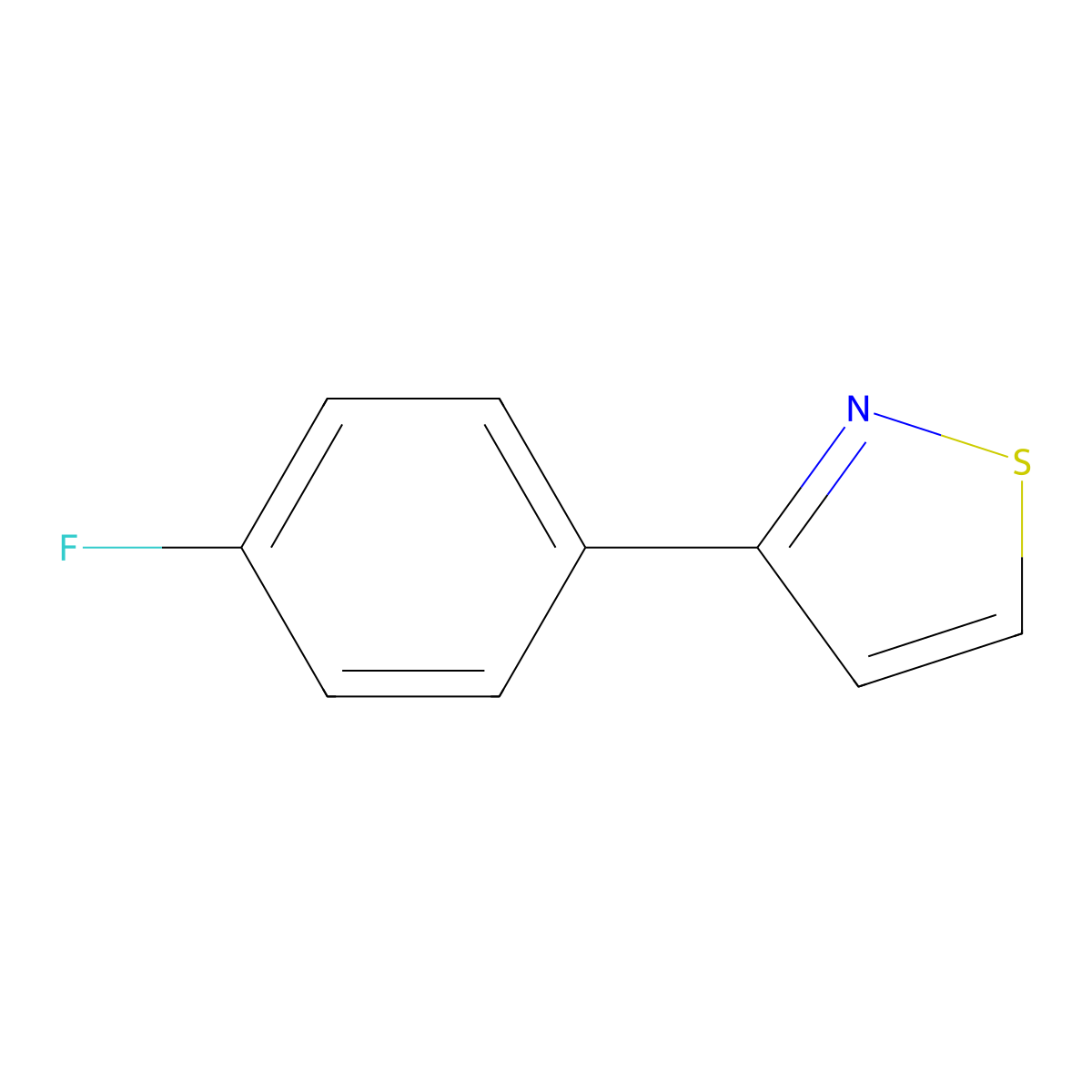 3-(4-Fluorophenyl)-1,2-thiazole molecular structure, CAS 1429330-65-3