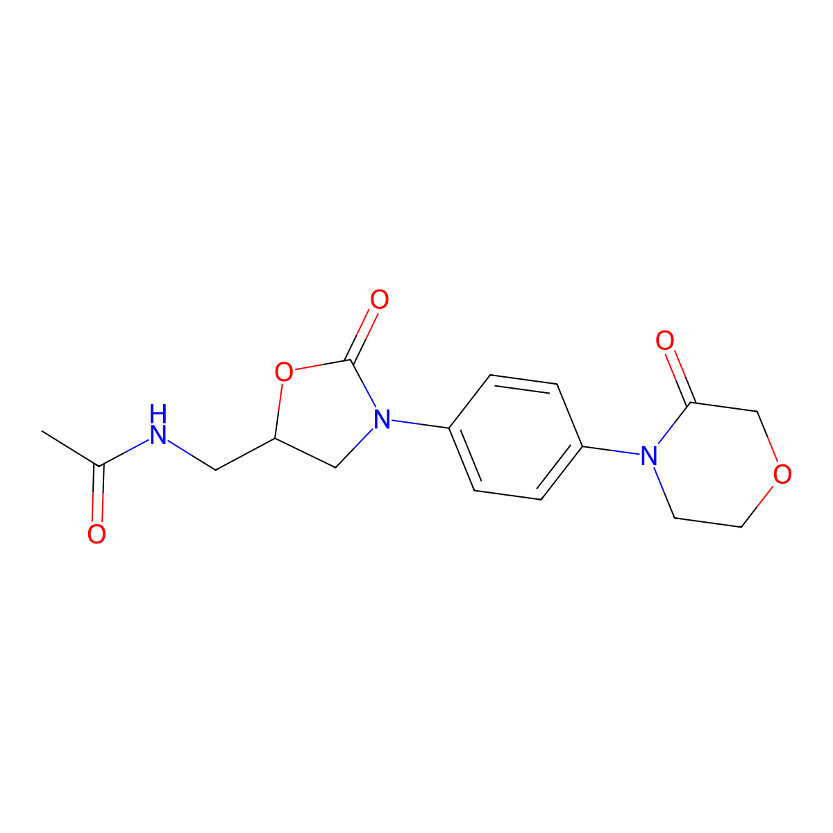 N-(((5S)-2-Oxo-3-(4-(3-oxo-4-morpholinyl)phenyl)-5-oxazolidinyl)methyl)acetamide molecular structure, CAS 1429334-00-8