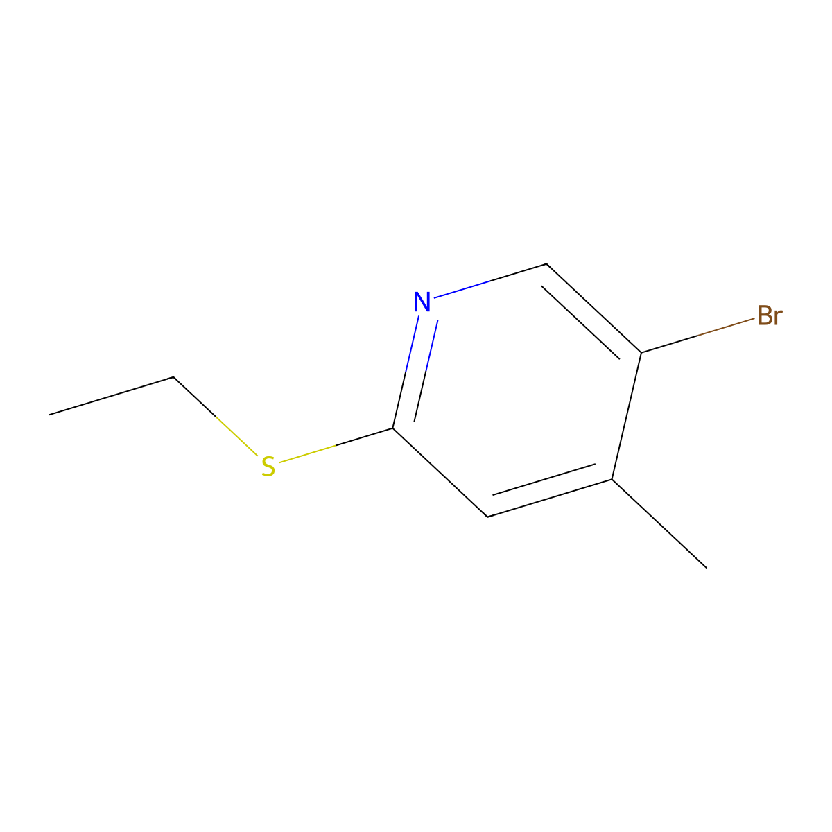 5-Bromo-2-(ethylthio)-4-methylpyridine molecular structure, CAS 1429341-49-0