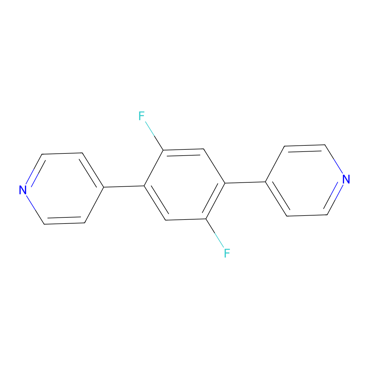 4,4'-(2,5-Difluoro-1,4-phenylene)dipyridine molecular structure, CAS 1429342-59-5