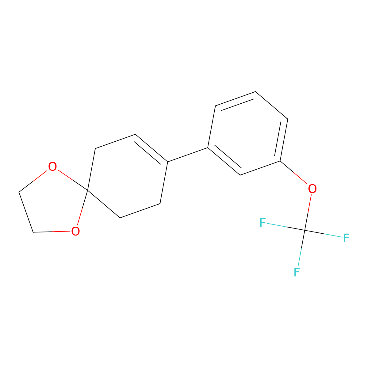 1,4-Dioxaspiro[4.5]dec-7-ene, 8-[3-(trifluoromethoxy)phenyl]- molecular structure, CAS 1429345-59-4
