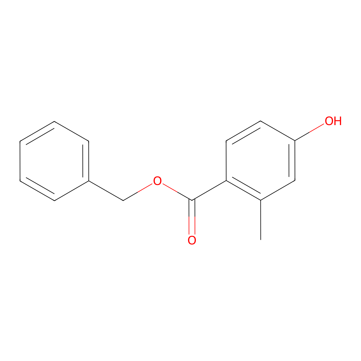 Benzyl 4-hydroxy-2-methylbenzoate molecular structure, CAS 142935-63-5