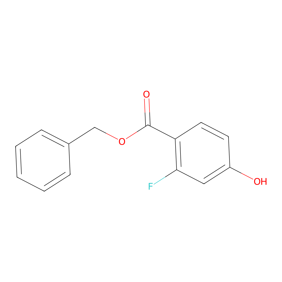 Benzyl 2-fluoro-4-hydroxybenzoate molecular structure, CAS 142935-73-7