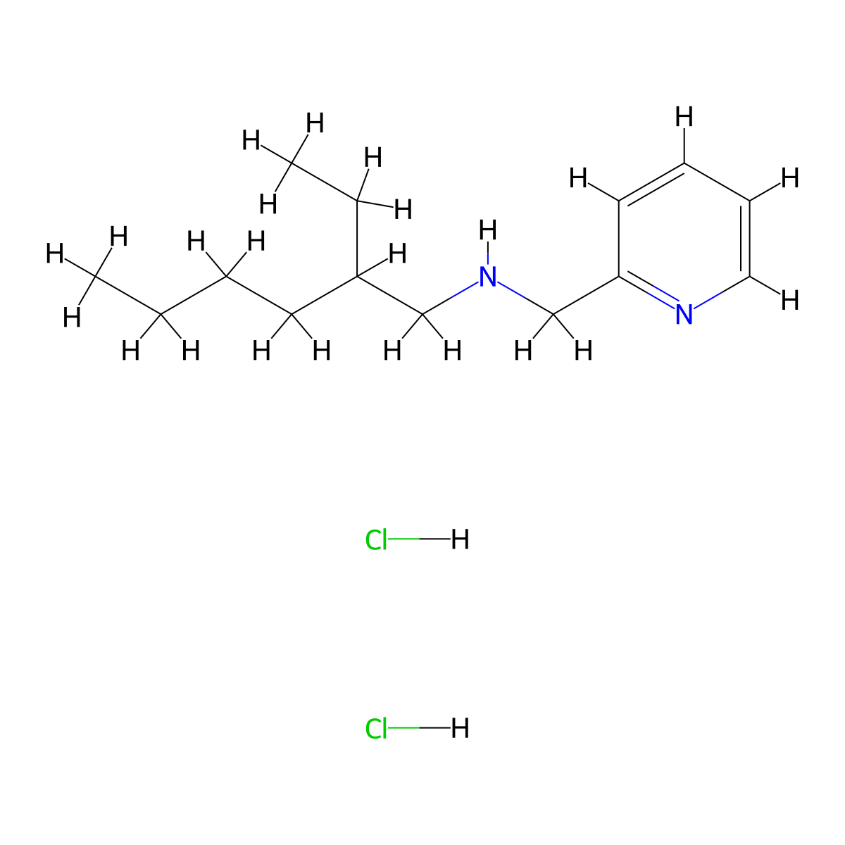 2-(2-Ethylhexylaminomethyl)pyridine dihydrochloride molecular structure, CAS 142937-33-5