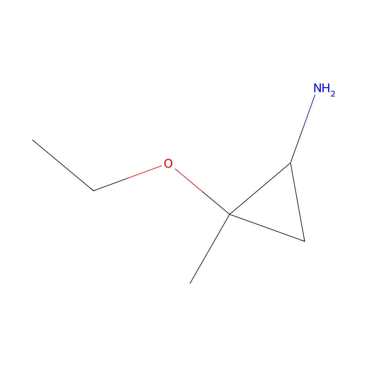 rac-(1R,2S)-2-ethoxy-2-methylcyclopropan-1-amine molecular structure, CAS 1429373-75-0