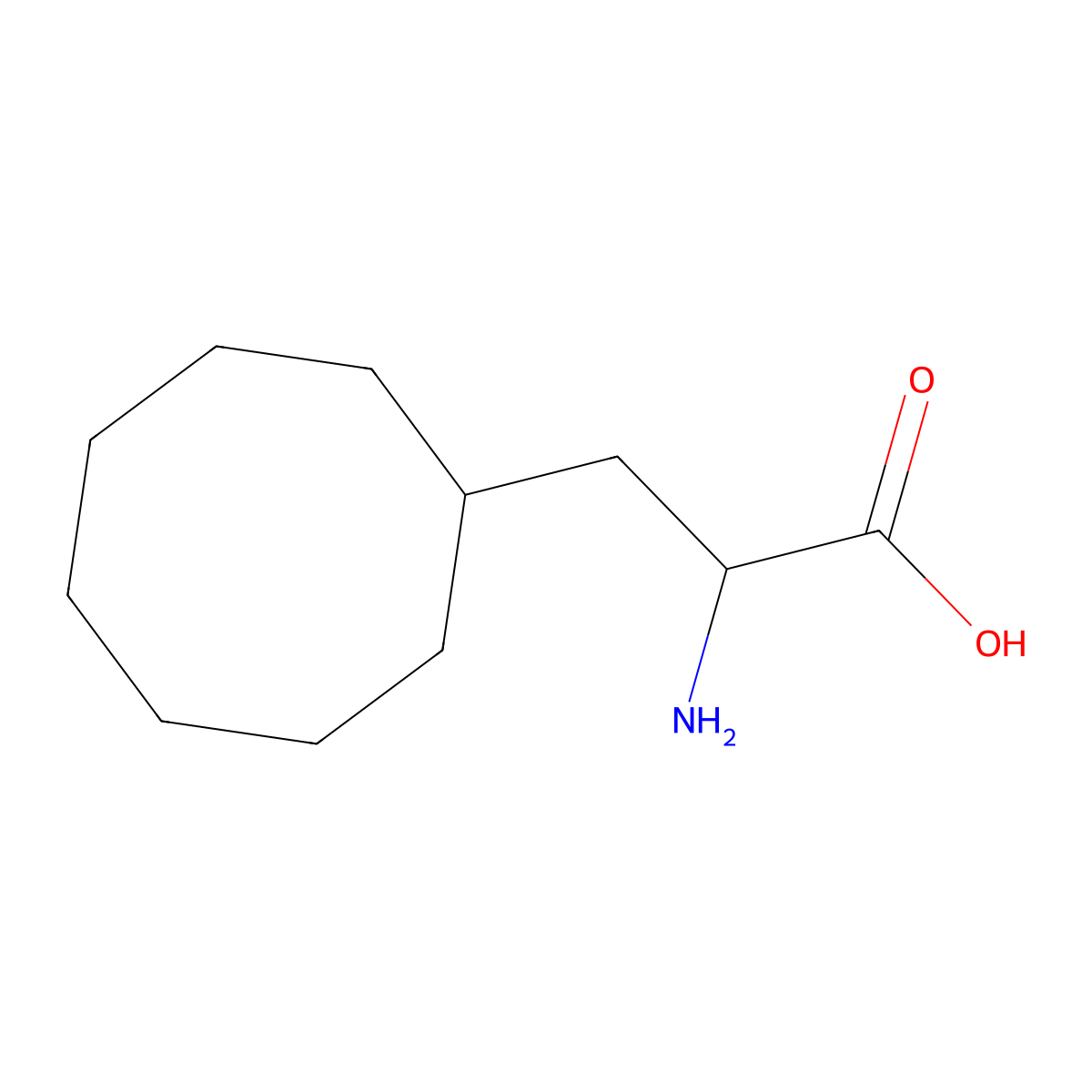 (S)-2-amino-3-cyclooctylpropanoic acid molecular structure, CAS 1429396-04-2