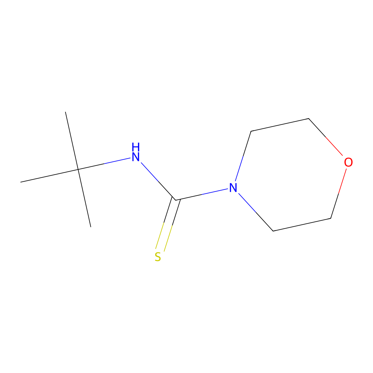 N-tert-butylmorpholine-4-carbothioamide molecular structure, CAS 14294-00-9