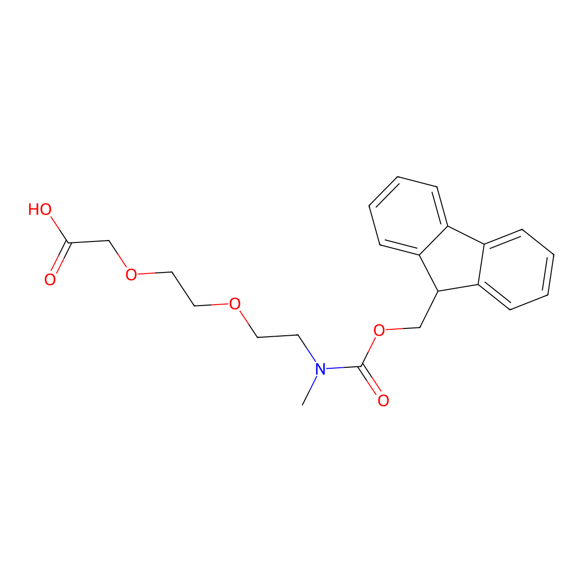 12-(9H-Fluoren-9-yl)-9-methyl-10-oxo-3,6,11-trioxa-9-azadodecanoic acid molecular structure, CAS 1429406-98-3