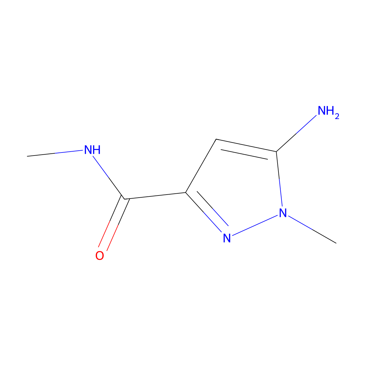 5-amino-N,1-dimethyl-1H-pyrazole-3-carboxamide molecular structure, CAS 1429417-40-2