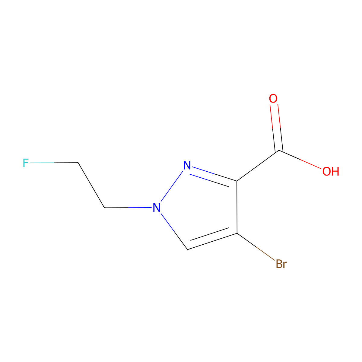 4-Bromo-1-(2-fluoroethyl)-1H-pyrazole-3-carboxylic acid molecular structure, CAS 1429417-54-8