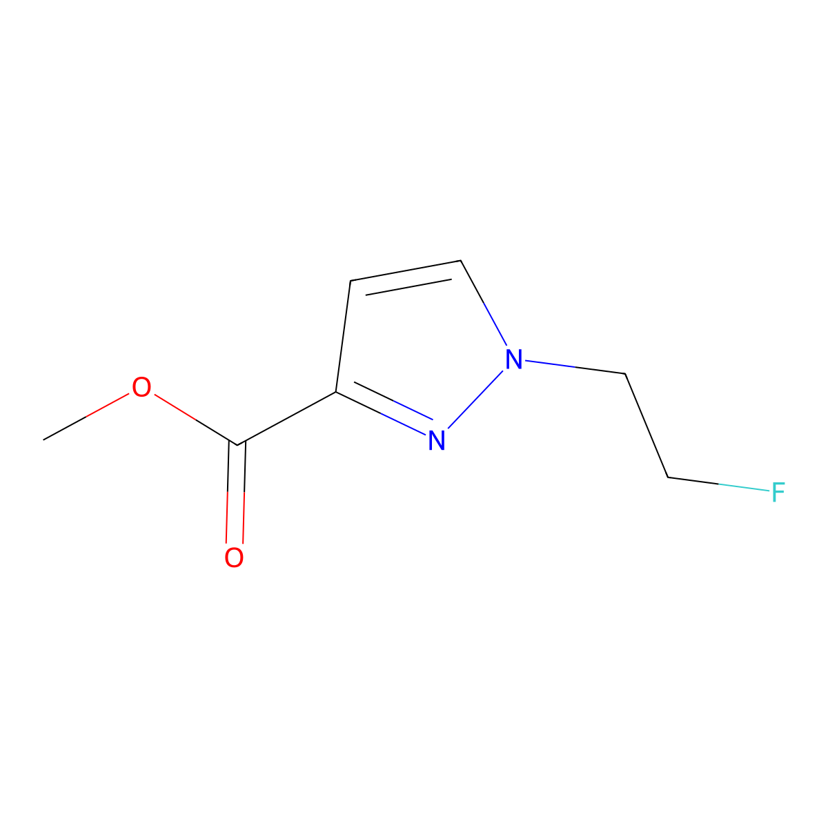 methyl 1-(2-fluoroethyl)-1H-pyrazole-3-carboxylate molecular structure, CAS 1429417-81-1