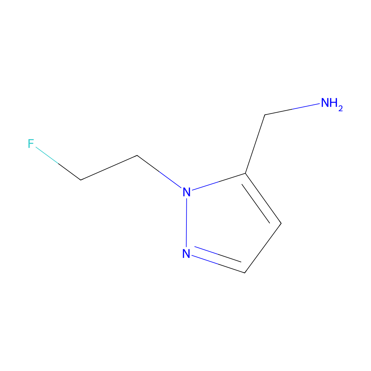 1-[1-(2-fluoroethyl)-1H-pyrazol-5-yl]methanamine molecular structure, CAS 1429417-85-5