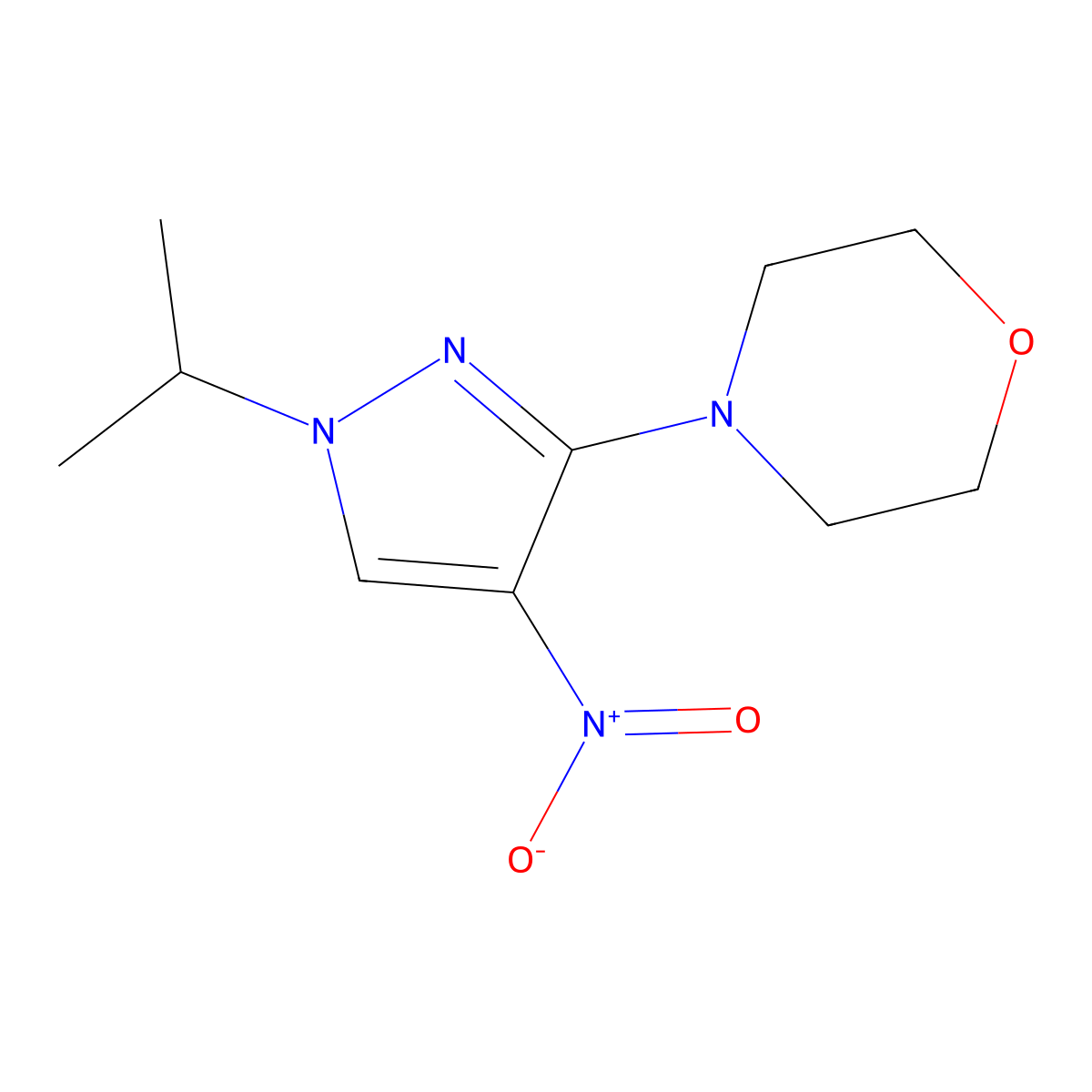 4-(1-Isopropyl-4-nitro-1H-pyrazol-3-yl)morpholine molecular structure, CAS 1429417-87-7