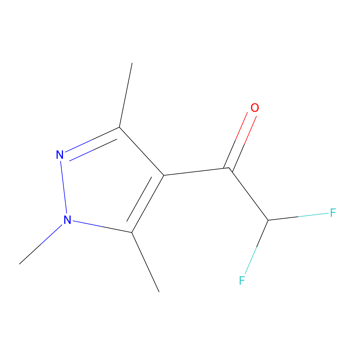 2,2-difluoro-1-(trimethyl-1H-pyrazol-4-yl)ethan-1-one molecular structure, CAS 1429417-93-5