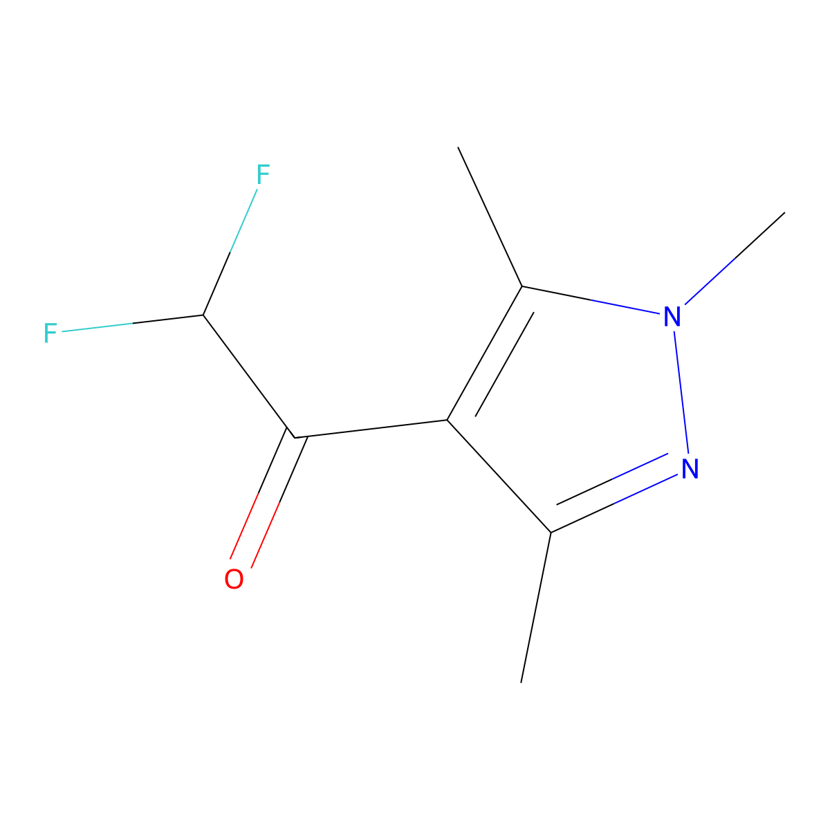 2,2-difluoro-1-(trimethyl-1H-pyrazol-4-yl)ethan-1-one molecular structure, CAS 1429417-93-5
