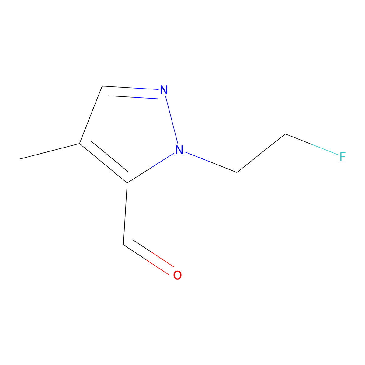 1-(2-Fluoroethyl)-4-methyl-1H-pyrazole-5-carbaldehyde molecular structure, CAS 1429417-95-7