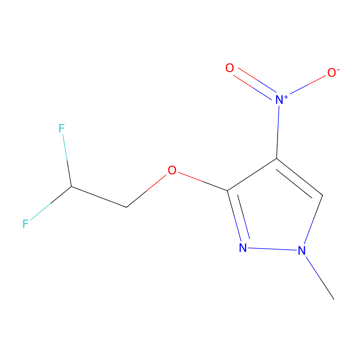 3-(2,2-Difluoroethoxy)-1-methyl-4-nitro-1H-pyrazole molecular structure, CAS 1429417-96-8
